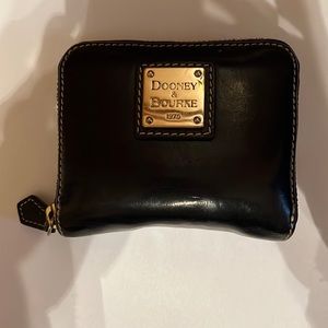 Dooney & Bourke Black Wallet w/ Paisley Detailing Inside
